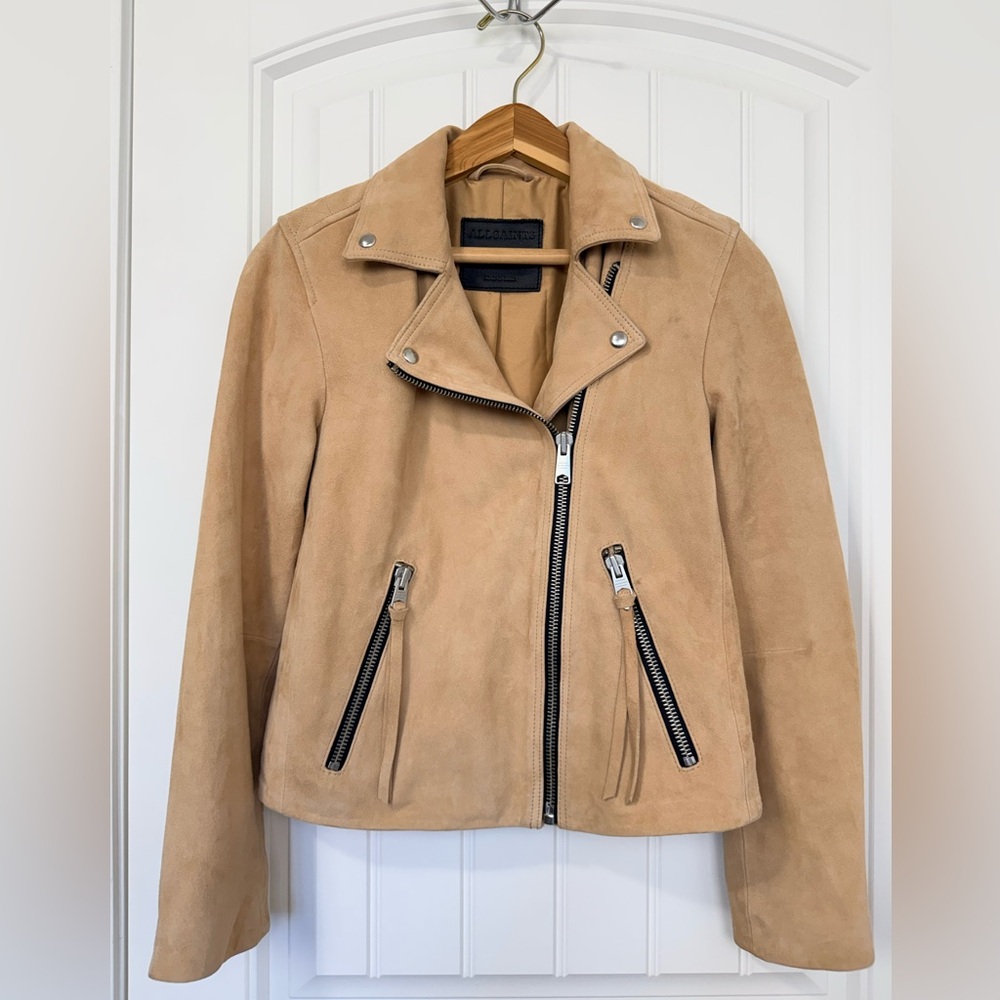 All Saints Suede Dalby Biker Jacket